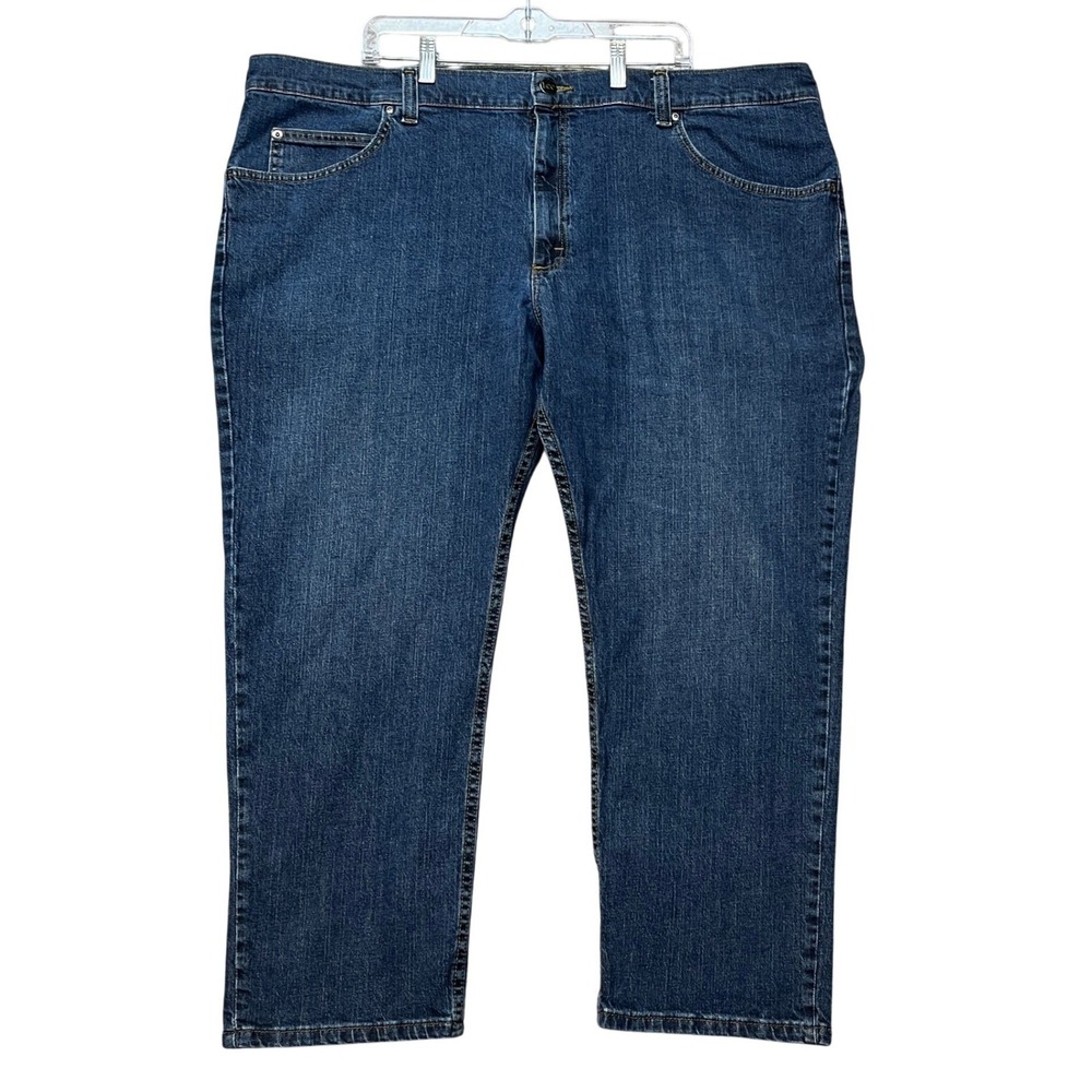 Lee Regular Fit Jeans Mens 48x29 Medium Wash 5-Pocket Straight Leg Stretch Denim